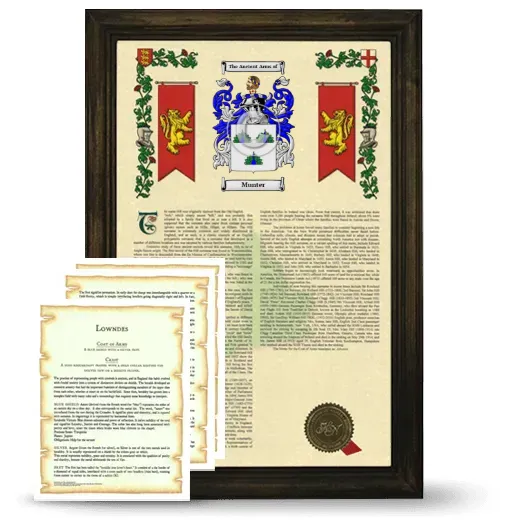 Munter Framed Armorial History and Symbolism - Brown