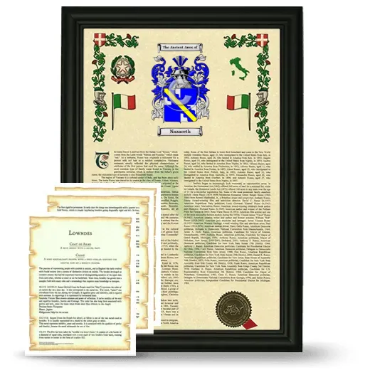 Nazareth Framed Armorial History and Symbolism - Black