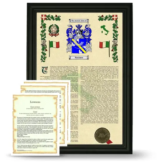 Nazzaro Framed Armorial History and Symbolism - Black