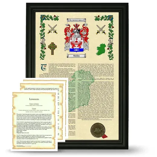 Neeley Framed Armorial History and Symbolism - Black