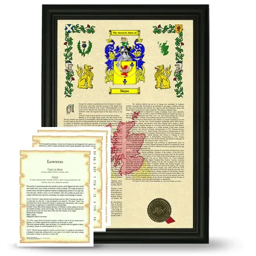 Neyer Framed Armorial History and Symbolism - Black