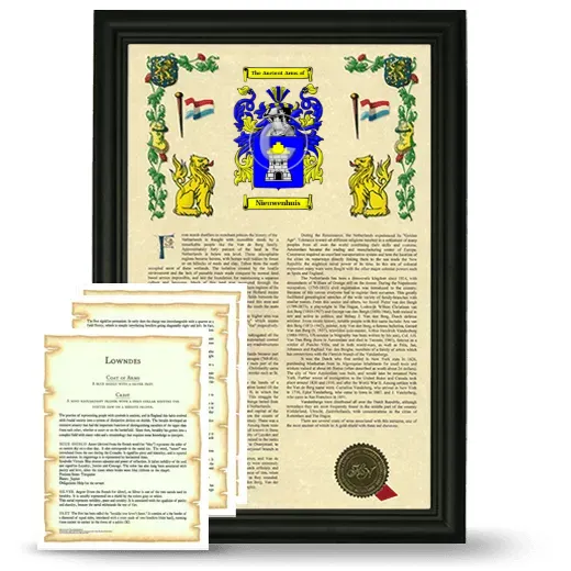 Nieuwenhuis Framed Armorial History and Symbolism - Black