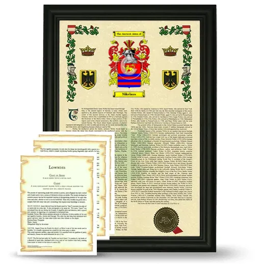 Nikelaus Framed Armorial History and Symbolism - Black