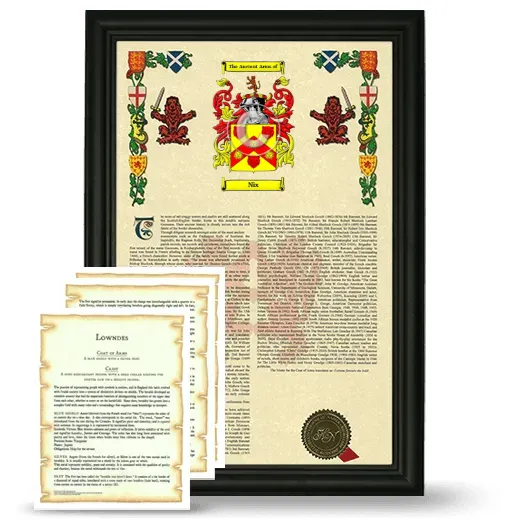 Nix Framed Armorial History and Symbolism - Black