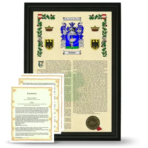Norham Framed Armorial History and Symbolism - Black