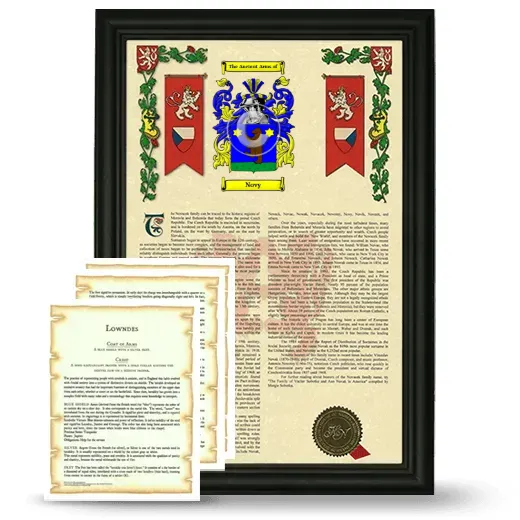 Novy Framed Armorial History and Symbolism - Black