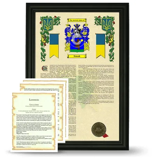 Nowak Framed Armorial History and Symbolism - Black
