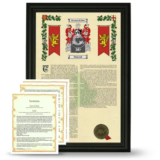 Numend Framed Armorial History and Symbolism - Black