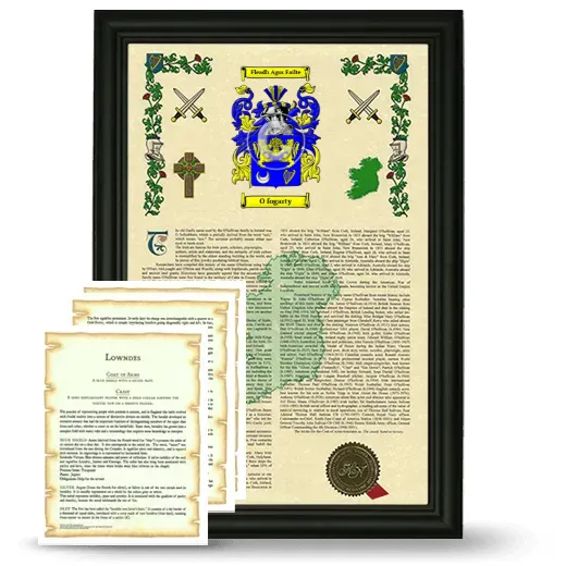 O fogarty Framed Armorial History and Symbolism - Black