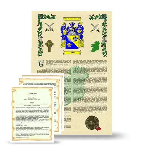 O' shea Armorial History and Symbolism package