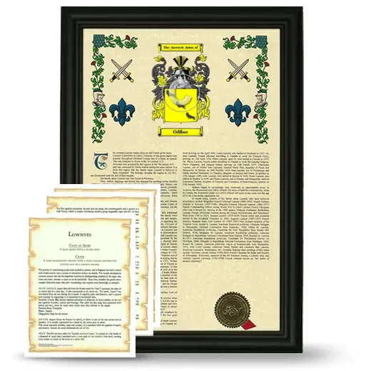 Odibar Framed Armorial History and Symbolism - Black