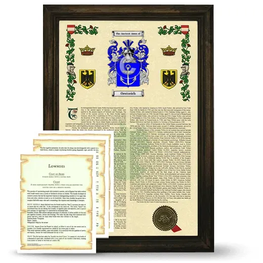 Oestreich Framed Armorial History and Symbolism - Brown