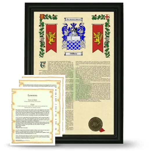Oldbury Framed Armorial History and Symbolism - Black