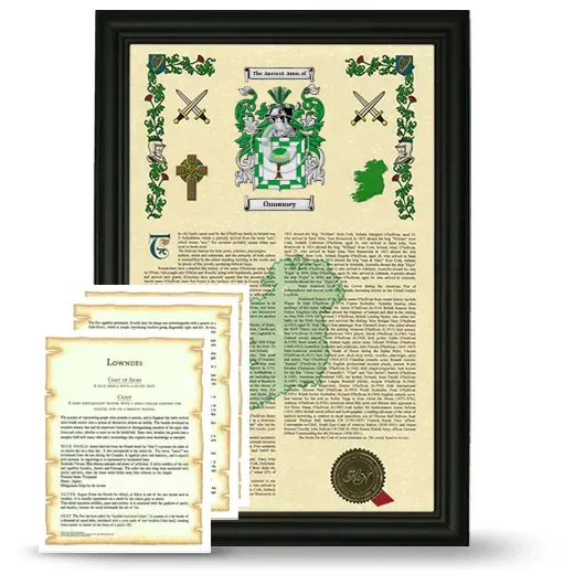 Omooney Framed Armorial History and Symbolism - Black