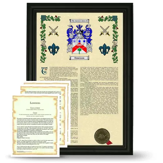 Ormesson Framed Armorial History and Symbolism - Black