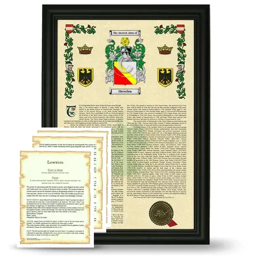 Osterlen Framed Armorial History and Symbolism - Black