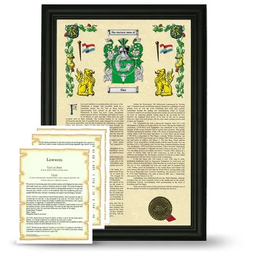 Osz Framed Armorial History and Symbolism - Black