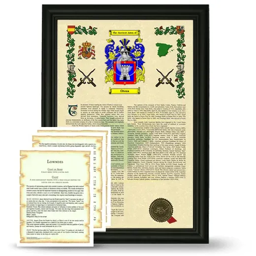 Otera Framed Armorial History and Symbolism - Black