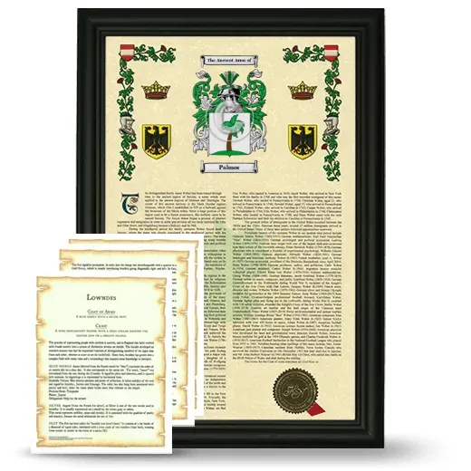 Palmor Framed Armorial History and Symbolism - Black
