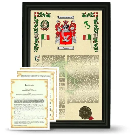 Paloma Framed Armorial History and Symbolism - Black
