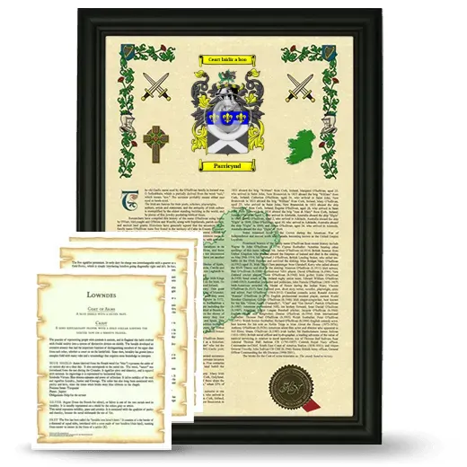 Parricynd Framed Armorial History and Symbolism - Black