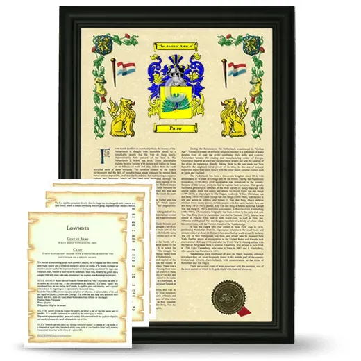 Pauw Framed Armorial History and Symbolism - Black