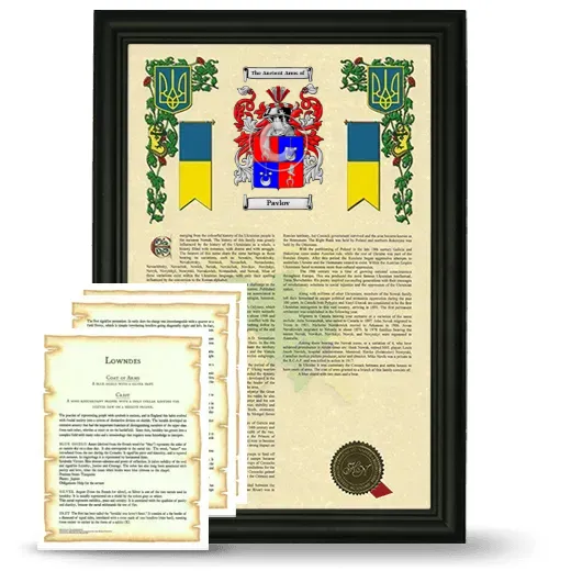 Pavlov Framed Armorial History and Symbolism - Black