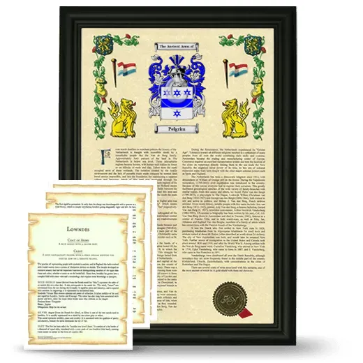 Pelgrim Framed Armorial History and Symbolism - Black