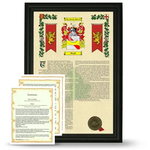 Penal Framed Armorial History and Symbolism - Black