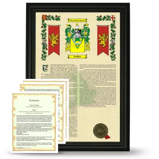 Perihan Framed Armorial History and Symbolism - Black