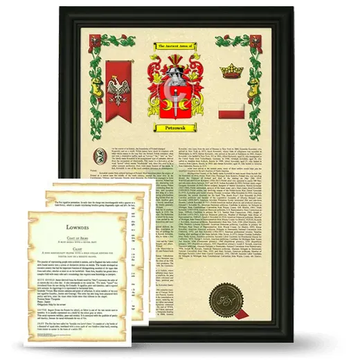 Petrowsk Framed Armorial History and Symbolism - Black