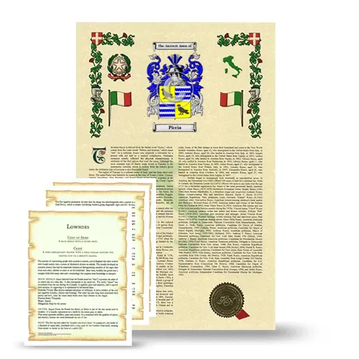 Piccia Armorial History and Symbolism package