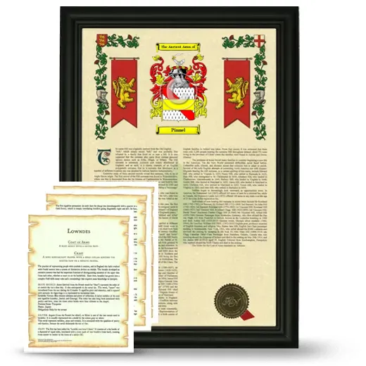 Pinnel Framed Armorial History and Symbolism - Black