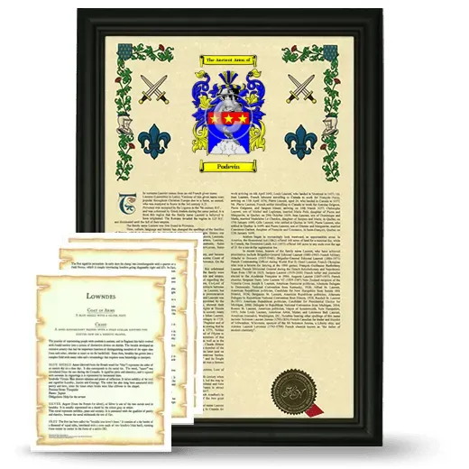 Podevin Framed Armorial History and Symbolism - Black