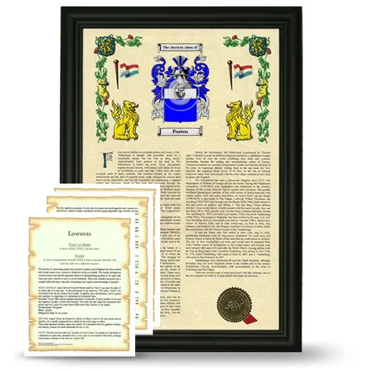 Posten Framed Armorial History and Symbolism - Black