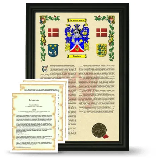 Poulsen Framed Armorial History and Symbolism - Black
