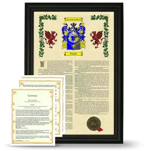 Propert Framed Armorial History and Symbolism - Black