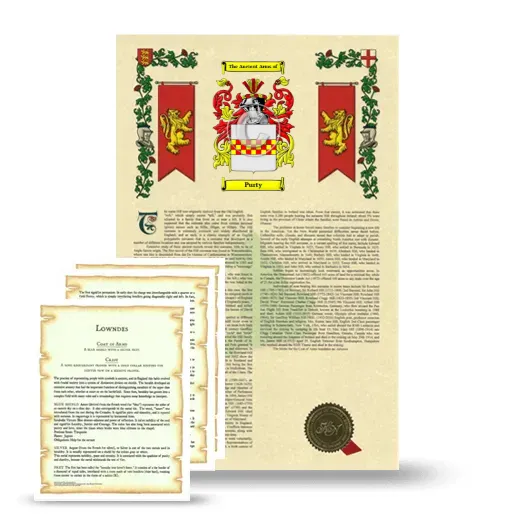 Purty Armorial History and Symbolism package