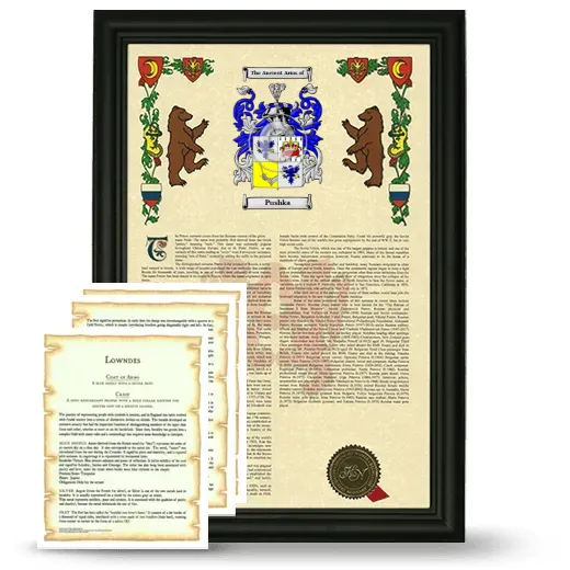 Pushka Framed Armorial History and Symbolism - Black