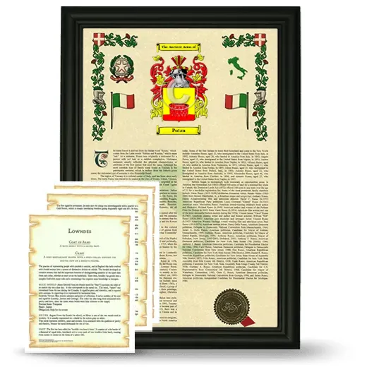 Putzu Framed Armorial History and Symbolism - Black
