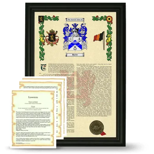 Raete Framed Armorial History and Symbolism - Black