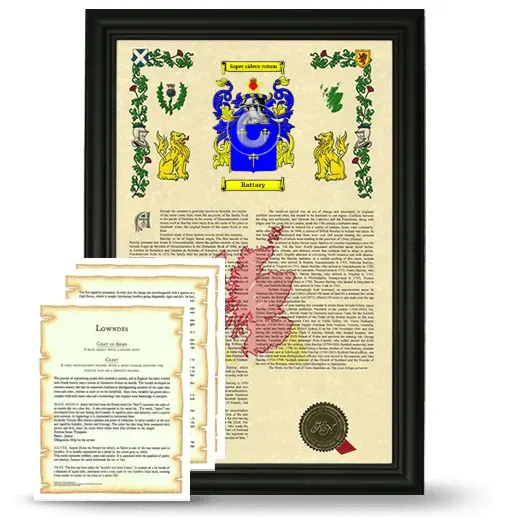 Rattary Framed Armorial History and Symbolism - Black