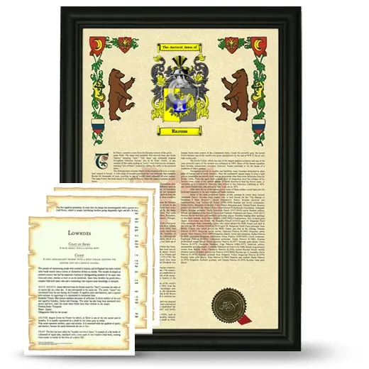 Razum Framed Armorial History and Symbolism - Black