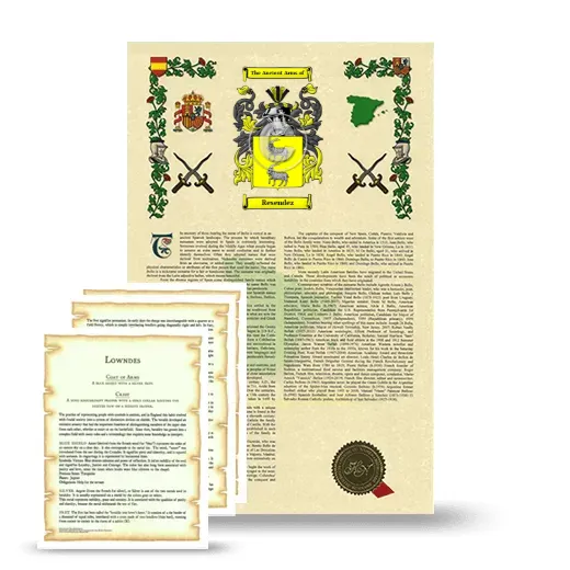 Resendez Armorial History and Symbolism package