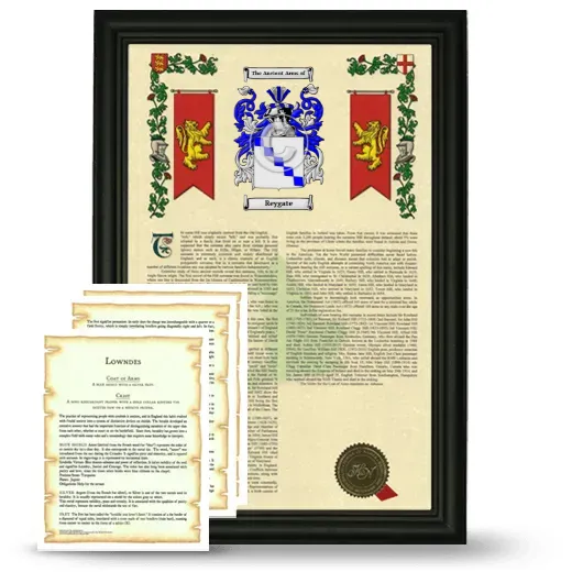 Reygate Framed Armorial History and Symbolism - Black