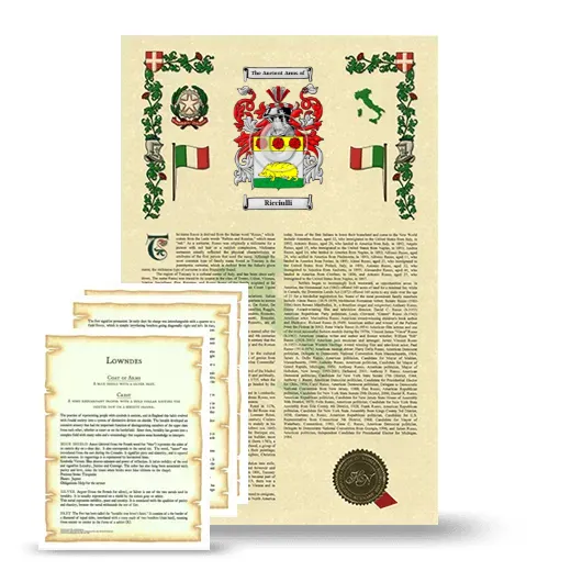 Ricciulli Armorial History and Symbolism package