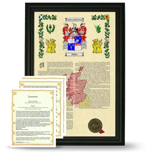 Richer Framed Armorial History and Symbolism - Black