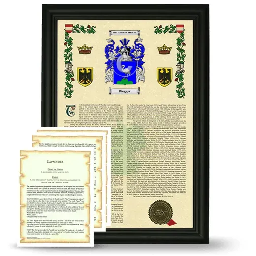 Riegger Framed Armorial History and Symbolism - Black