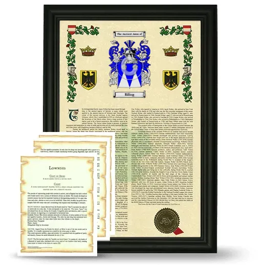 Riling Framed Armorial History and Symbolism - Black