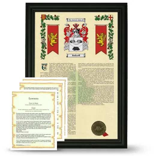 Rodmell Framed Armorial History and Symbolism - Black